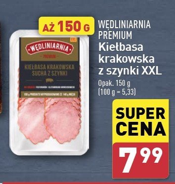 Kiełbasa krakowska sucha z szynki Wędliniarnia premium promocja