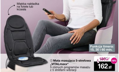 Mata masująca 5-strefowa VITALmaxx 5 różnych programów masażu z 5 strefami wibracji promocja w Woolworth