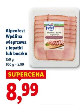 Wędlina wieprzowa z łopatki lub boczku Alpenfest promocja w Lidl