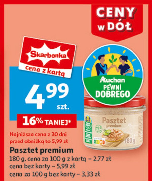 Pasztet premium Auchan pewni dobrego promocja w Auchan