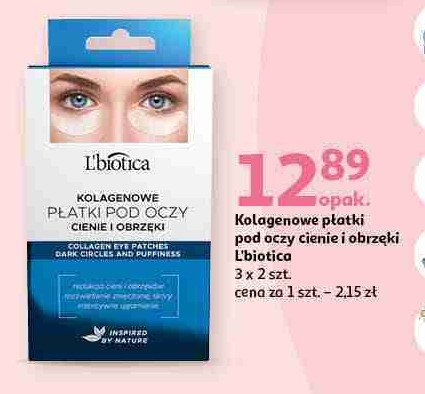 Kolagenowe płatki pod oczy 3-pak L'BIOTICA promocja