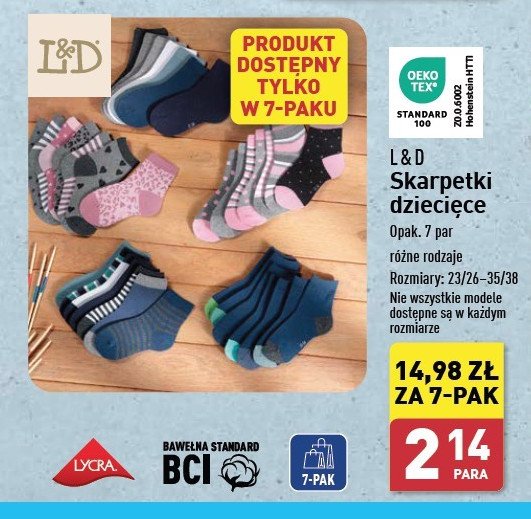 Skarpetki dziecięce 35/38 Lily & dan promocja