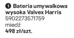 Bateria umywalkowa wysoka Valvex Harris miedź promocja w Castorama