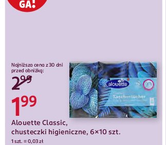 Chusteczki higieniczne Alouette promocja w Rossmann