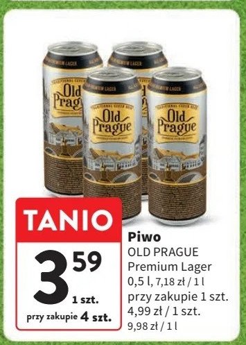 Piwo Old prague premium lager promocja w Intermarche