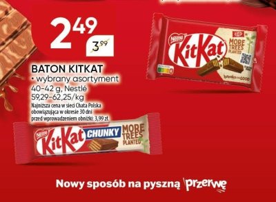 Baton KitKat wybrany asortyment promocja w Chata Polska