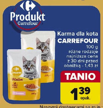Karma dla kota z kurczakiem CARREFOUR COMPANINO promocja