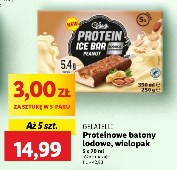 Lody peanut Gelatelli protein promocja w Lidl