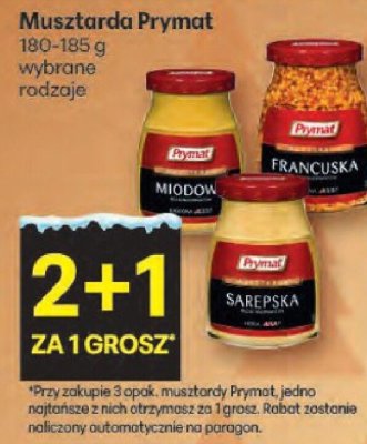 Musztarda Prymat wybrane rodzaje 180-185g promocja w Delikatesy Centrum