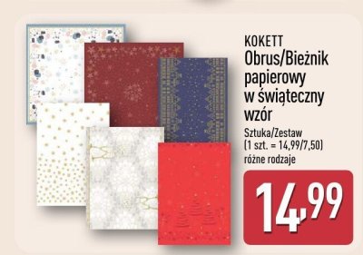 Obrus papierowy w świąteczny wzór KOKETT promocja w Aldi