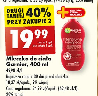 Mleczko do ciała regenerujące Garnier promocja