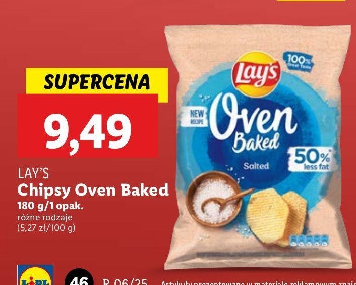 Chipsy naturalne solone Lay's oven baked (prosto z pieca) Frito lay lay's promocja