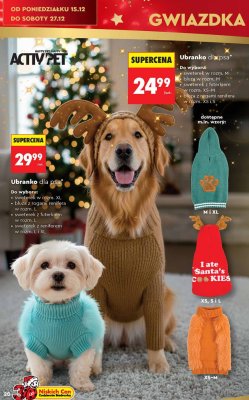 Ubranko dla psa ACTIVPET sweterek w rozm. XL, bluza z rogami renifera w rozm. L, sweterek z futerkiem w rozm. L, sweterek z reniferem w rozm. L i XL promocja w Biedronka