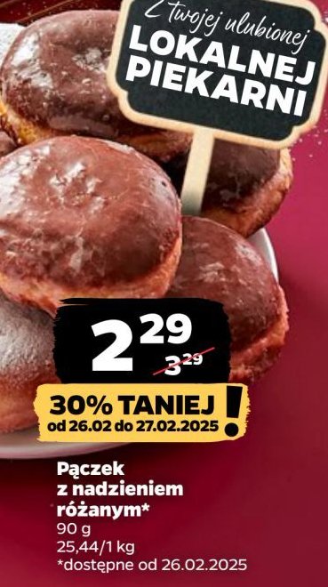 Pączek z marmoladą o smaku różanym promocja w Netto