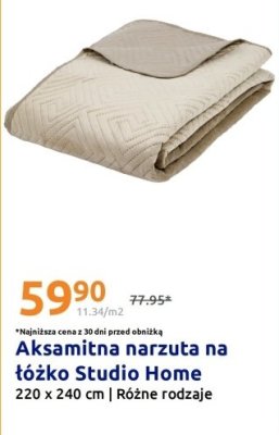 Aksamitna narzuta na łóżko 220 x 240 cm różne rodzaje promocja w Action