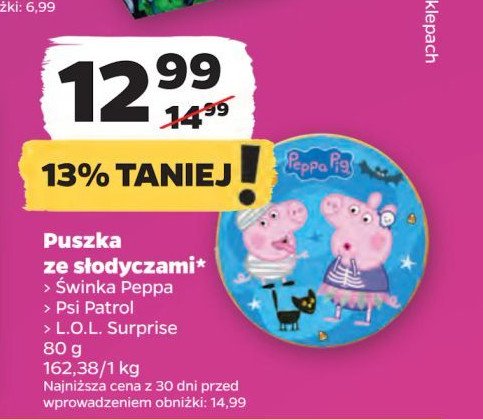 Puszka ze słodyczami świnka peppa promocja