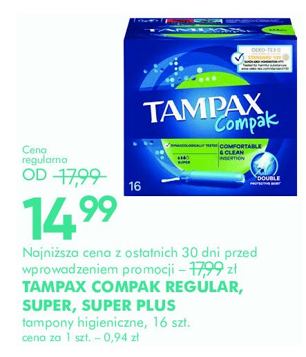 Tampony super plus Tampax compak promocja