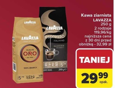 Kawa ziarnista LAVAZZA różne rodzaje promocja w Carrefour