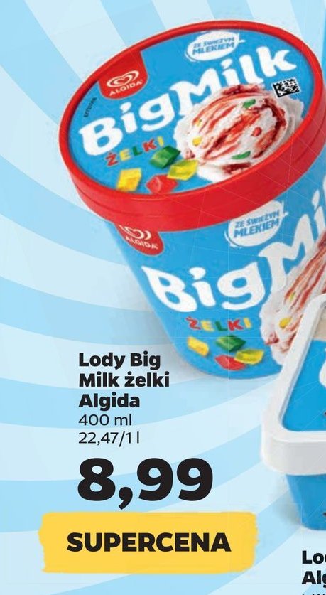 Lody żelki Algida big milk promocje