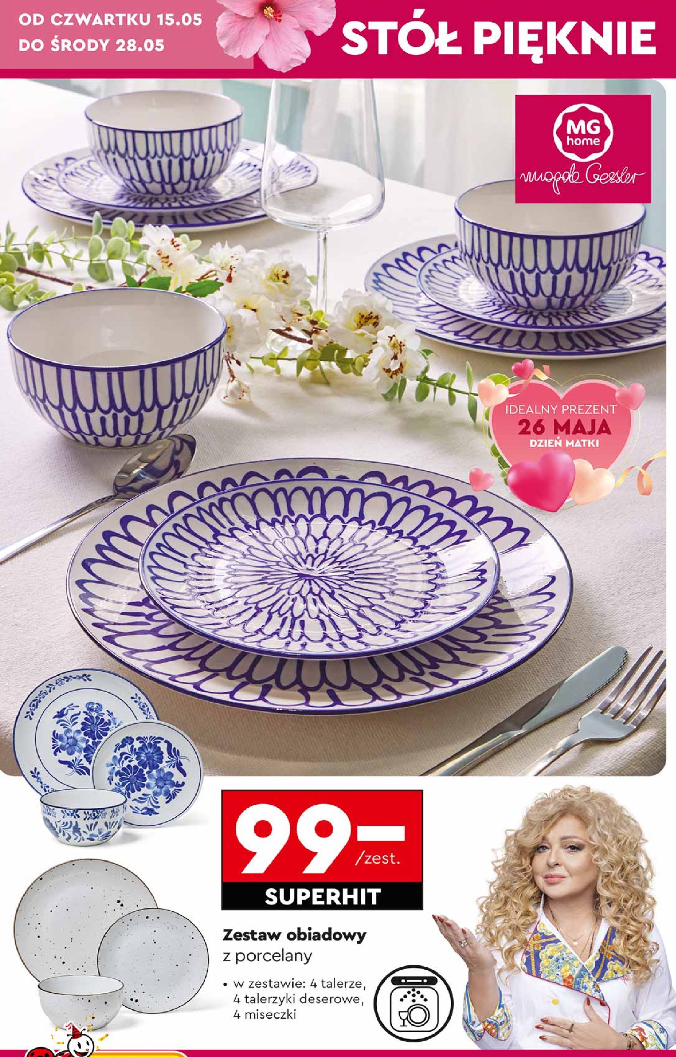 Zestaw porcelany Mg home promocja w Biedronka