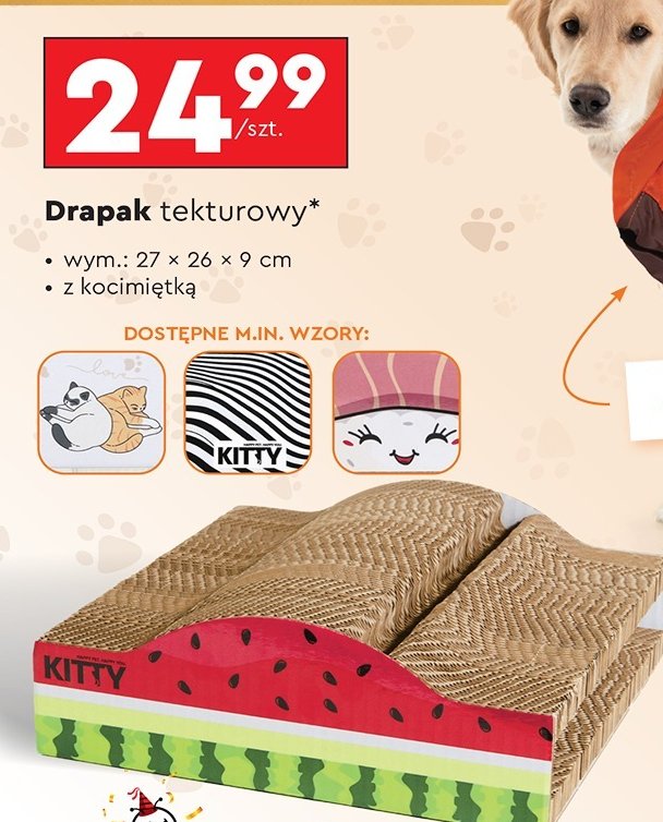 Drapak tekturowy 27 x 26 x 9 cm Activ pet promocja w Biedronka