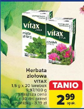 Herbatka czystek Vitax promocja