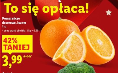 Pomarańcze deserowe  promocja w Lidl