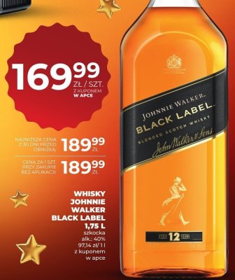 Whisky Johnnie Walker Black Label 1,75L promocja w Duży Ben