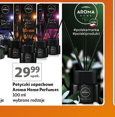 Patyczki zapachowe white blossom Aroma home promocja w Auchan