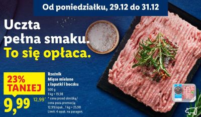 Mięso mielone z łopatki i boczku  promocja w Lidl
