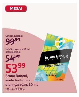 Woda toaletowa Bruno Banani dla mężczyzn Limited Edition promocja w Rossmann