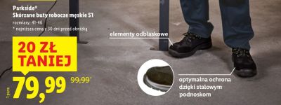 Skórzane buty robocze męskie S1 promocja w Lidl
