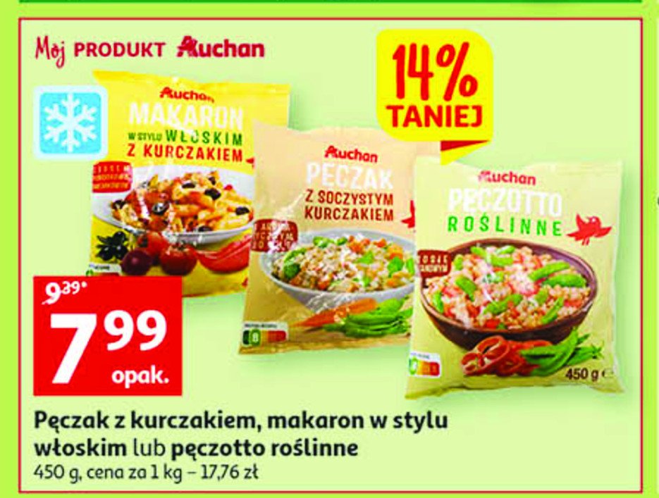 Makaron w stylu włoskim z kurczakiem Auchan różnorodne (logo czerwone) promocja