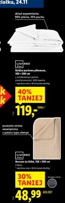 Kołdra puchowa pikowana LIVARNO home 160 x 200 cm promocja w Lidl