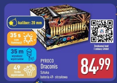 Pyroco Draconis sztuczne ognie bateria 49-strzałowa promocja w Aldi