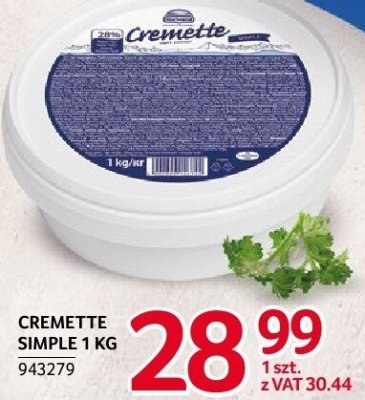 Ser Cremette Simple 1kg promocja w Selgros