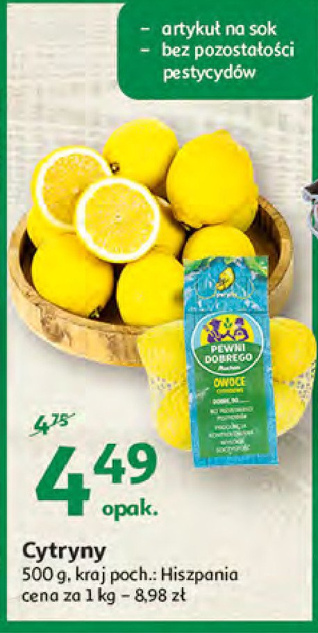 Cytryny Auchan pewni dobrego promocja