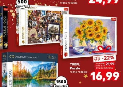 Puzzle TREFL różne rodzaje 1500 elementów promocja w Kaufland
