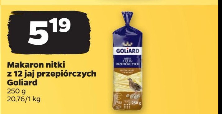 Makaron nitki 12 jaj przepiórczych Goliard promocja