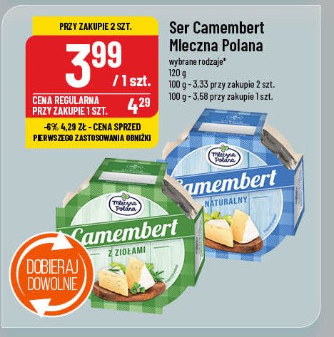 Camembert ziołowy Mleczna polana promocja w POLOmarket