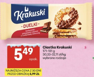 Ciastka Krakuski Duelki promocja w Delikatesy Centrum