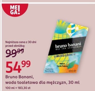 Woda toaletowa dla mężczyzn Bruno Banani promocja w Rossmann