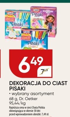 Dekoracja do ciast pisaki promocja w Chata Polska