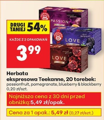 Herbata ekspresowa pomegranate promocja w Biedronka
