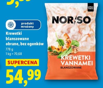 Krewetki blanszowane obrane bez ogonków  promocja w Lidl