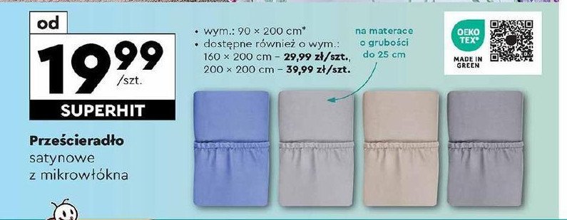 Prześcieradło satynowe z mikrowłókną 200 x 200 cm SMUKKE HOME promocja