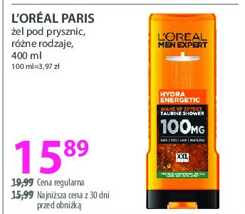 Żel pod prycznic L'oreal men expert hydra energetic promocja w Hebe