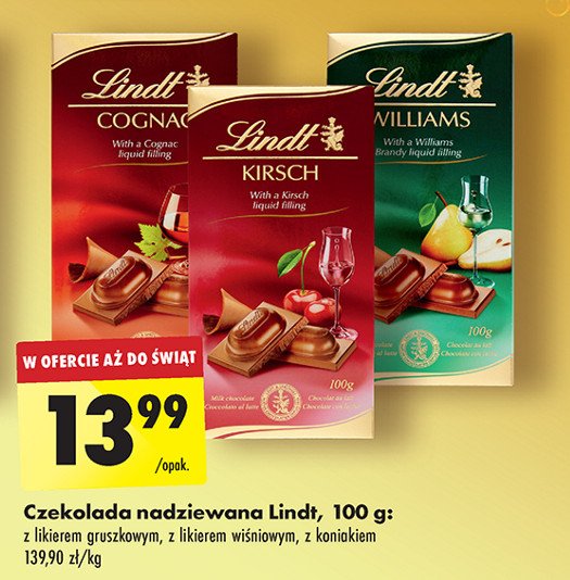 Czekolada z likierem wiśniowym Lindt promocja w Biedronka