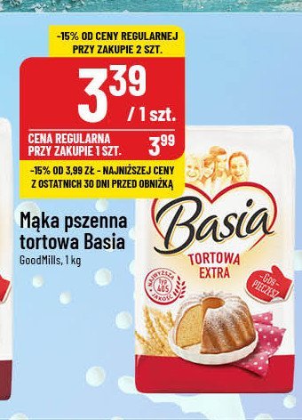 Mąka tortowa extra Basia promocja w POLOmarket