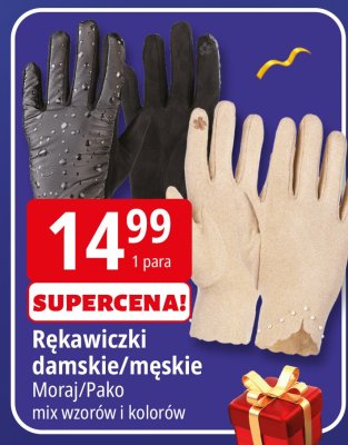 Rękawiczki damskie/męskie Moraj/Pako promocja w Leclerc